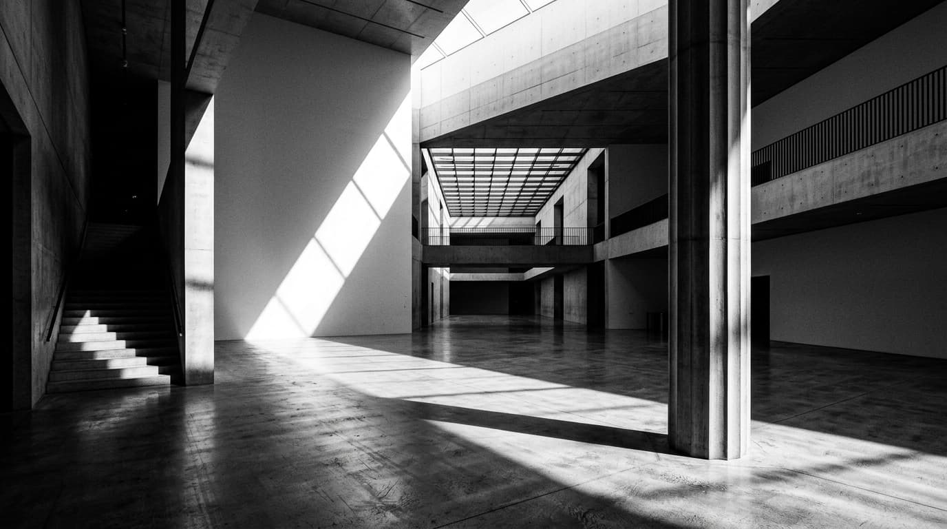 Empty architectural space gallery representing structural alignment